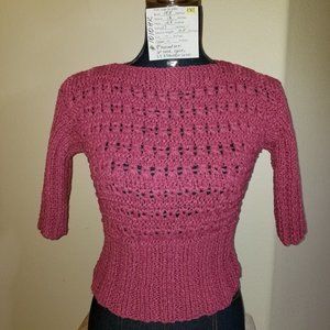 #1010 NWOT RARE Gedifra Maroon Handknitted Top S